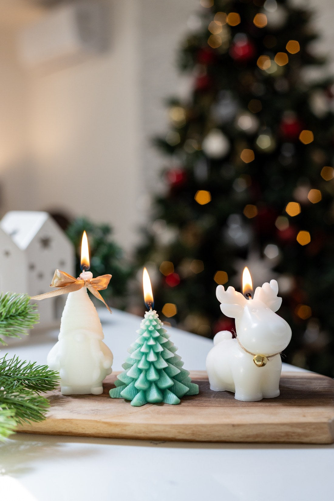 3-Piece Christmas Candle Gift Box – Christmas Tree, Mrs. Gnome & Chubby Reindeer