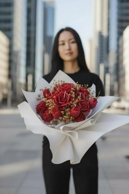 Red & Pink Candle Bouquet