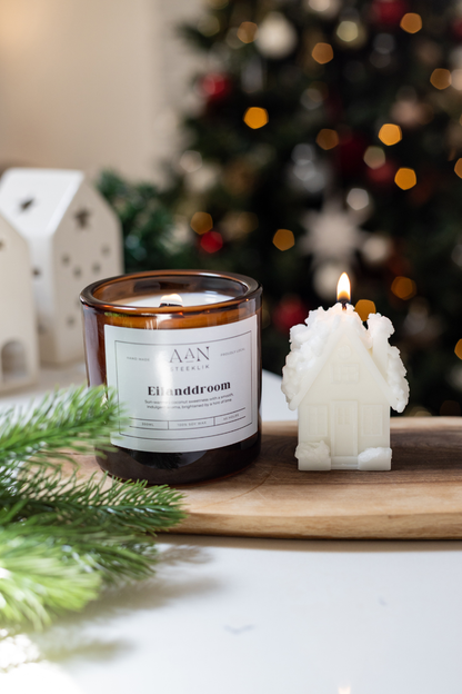 2-Piece Candle Gift Box – Brown Glass Jar Candle (350ml) + Surprise Christmas Candle