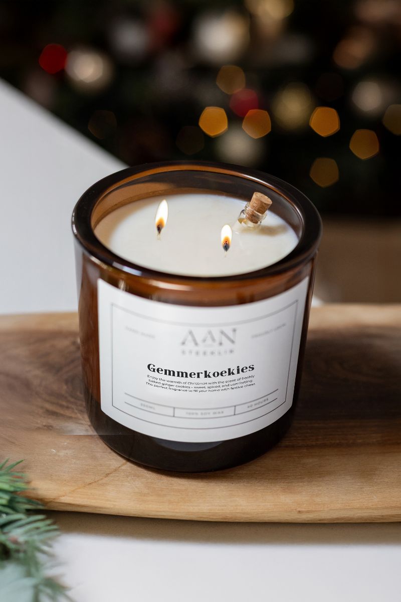 Classic Glass Candle with Hidden Message Bottle