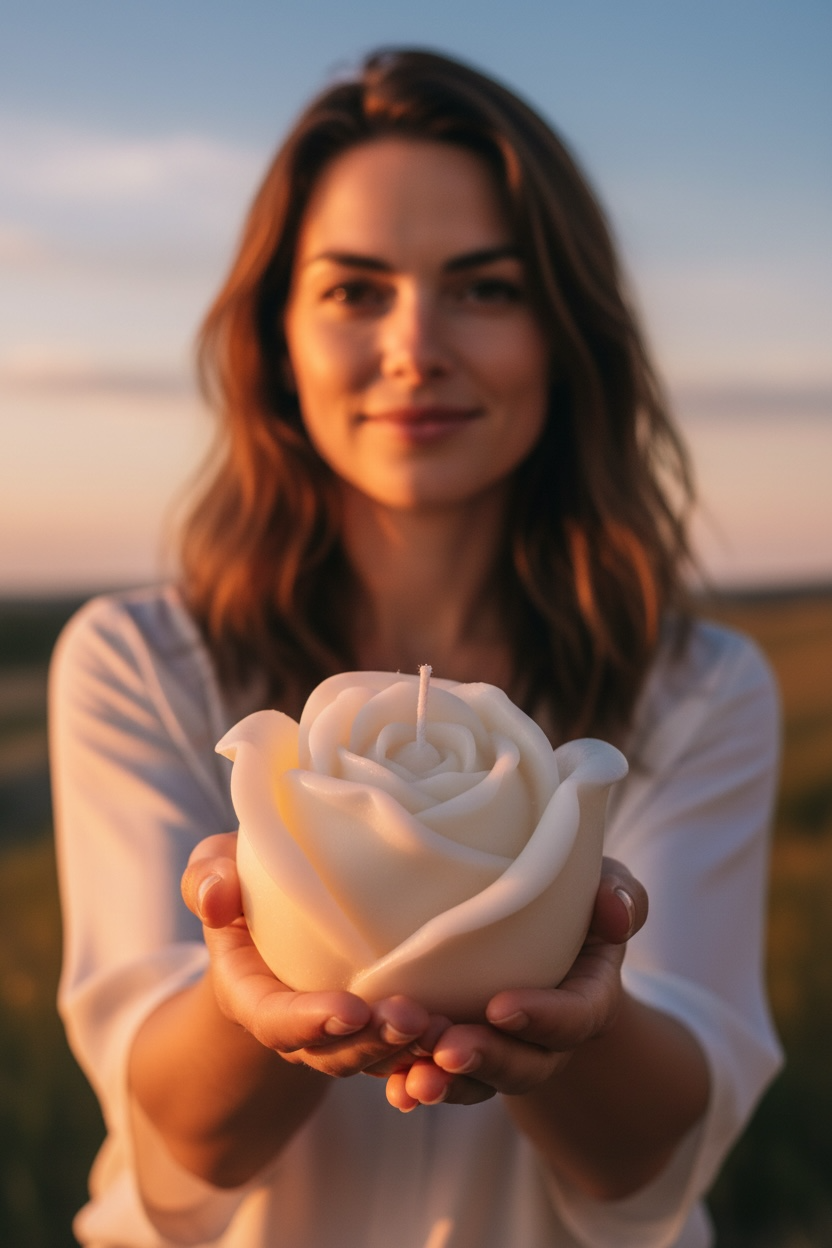 Giant Rose Bud Candle