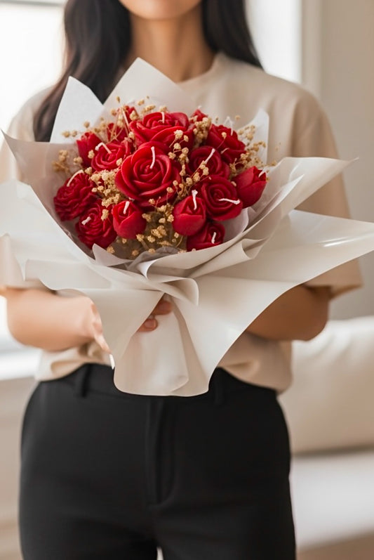 Red & Pink Candle Bouquet